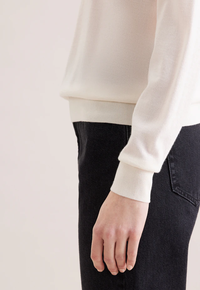 Feinstrickpullover aus Wolle und Seide in Off white |  Seidensticker Onlineshop