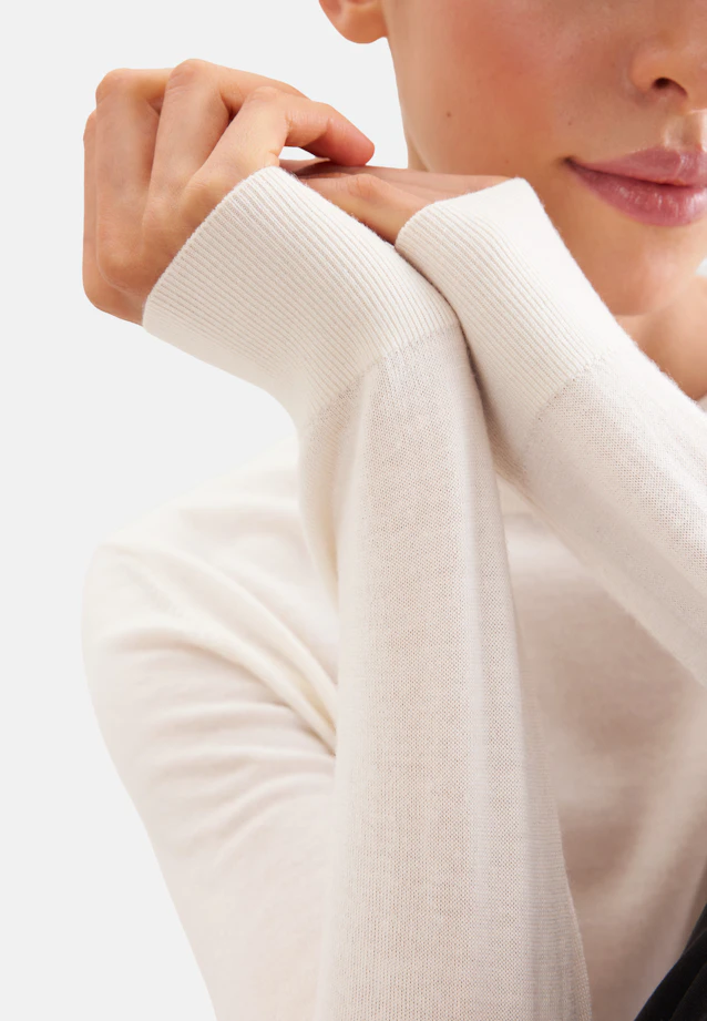 Feinstrickpullover aus Wolle und Seide in Ecru |  Seidensticker Onlineshop