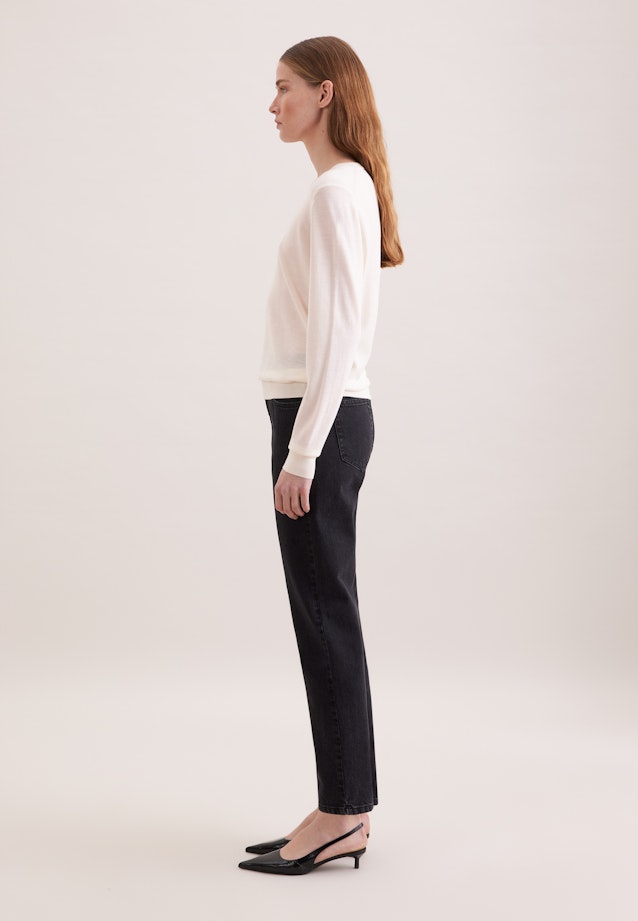 Un pull fin en tricot en laine et soie in Ecru |  Seidensticker Onlineshop