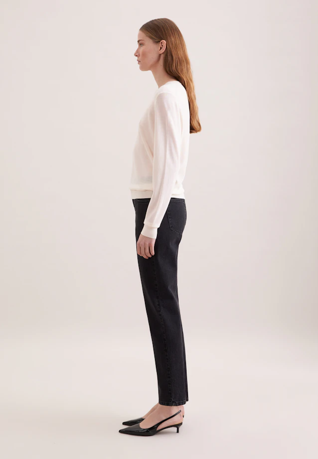 Un pull fin en tricot en laine et soie in Ecru |  Seidensticker Onlineshop