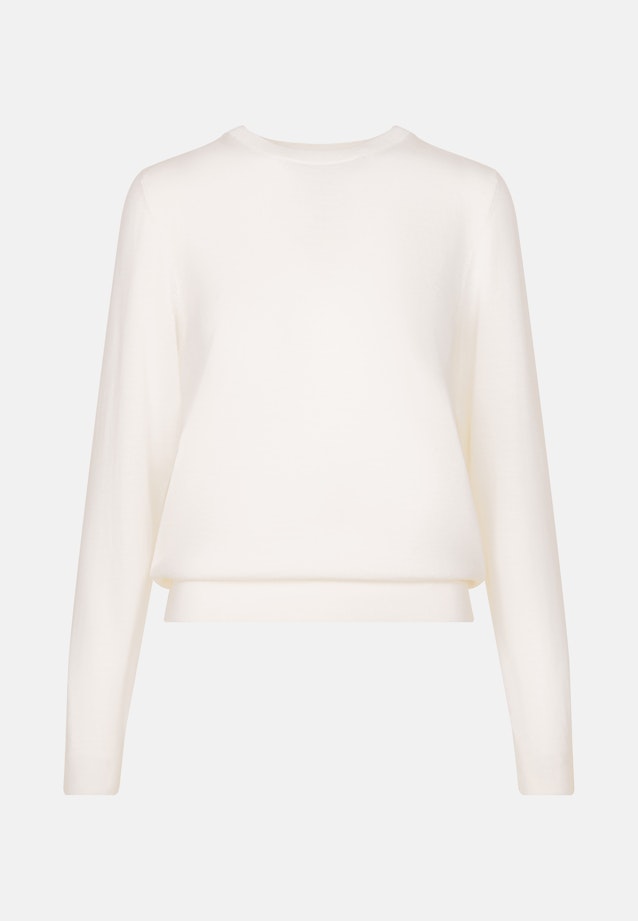 Un pull fin en tricot en laine et soie in Ecru |  Seidensticker Onlineshop