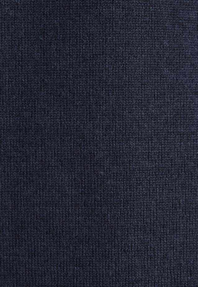 Un pull fin en tricot en laine et soie in Bleu Foncé |  Seidensticker Onlineshop