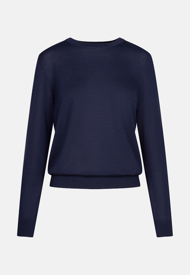 Feinstrickpullover aus Wolle und Seide in Dunkelblau |  Seidensticker Onlineshop