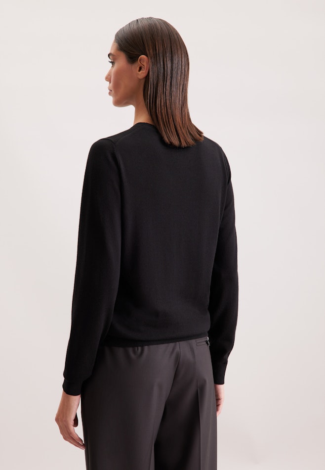 Feinstrickpullover aus Wolle und Seide in Schwarz | Seidensticker Onlineshop