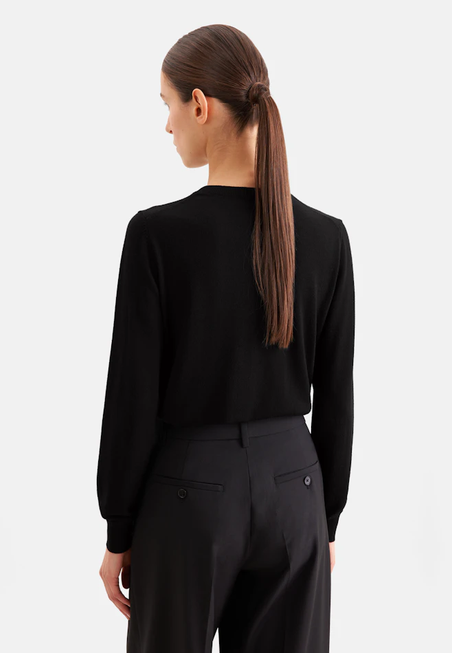 Feinstrickpullover aus Wolle und Seide in Schwarz | Seidensticker Onlineshop