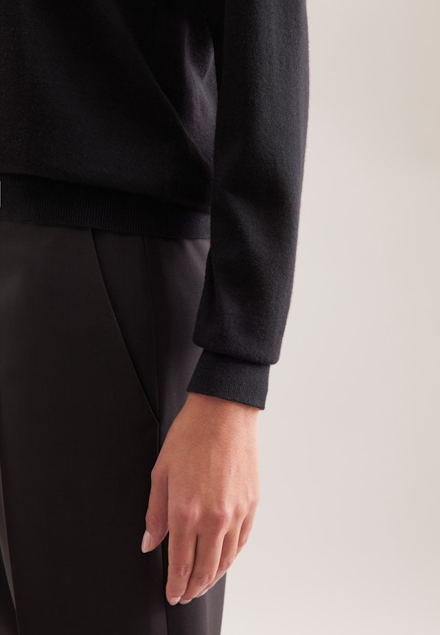 Feinstrickpullover aus Wolle und Seide in Schwarz |  Seidensticker Onlineshop