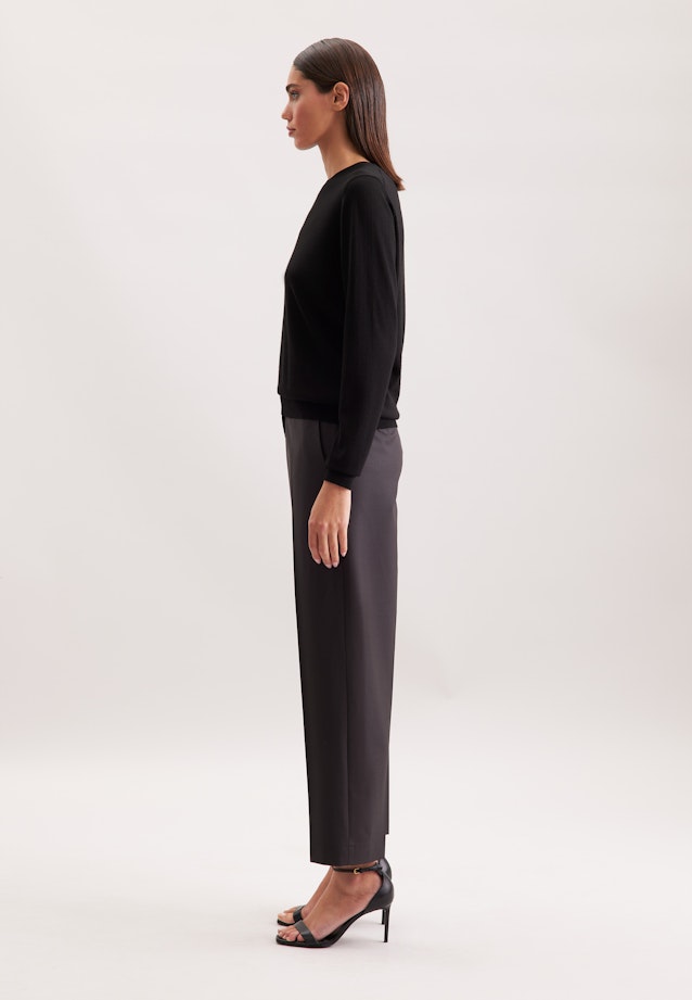 Feinstrickpullover aus Wolle und Seide in Schwarz |  Seidensticker Onlineshop