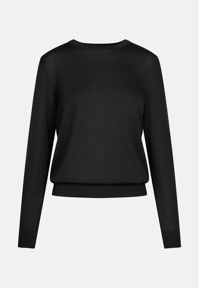 Feinstrickpullover aus Wolle und Seide in Schwarz |  Seidensticker Onlineshop