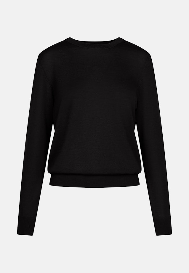 Feinstrickpullover aus Wolle und Seide in Schwarz |  Seidensticker Onlineshop