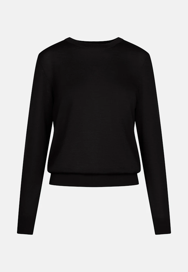 Feinstrickpullover aus Wolle und Seide in Schwarz |  Seidensticker Onlineshop