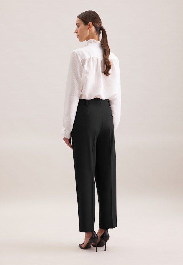 Schmale Hose mit Bügelfalten aus einer Wollmischung in Schwarz |  Seidensticker Onlineshop