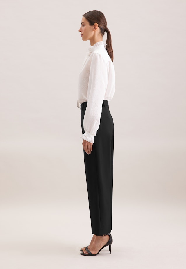 Schmale Hose mit Bügelfalten aus einer Wollmischung in Schwarz |  Seidensticker Onlineshop