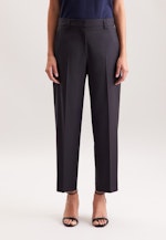 Schmale Hose mit Bügelfalten aus einer Wollmischung in Dunkelblau |  Seidensticker Onlineshop