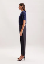 Slim trousers with creases made of wool-blend in Dunkelblau |  Seidensticker Onlineshop