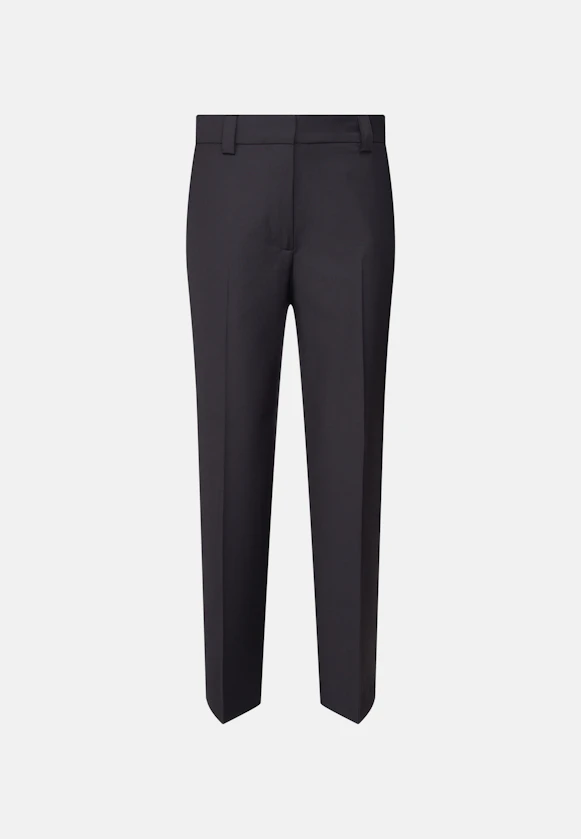 Slim trousers with creases made of wool-blend in Dunkelblau |  Seidensticker Onlineshop