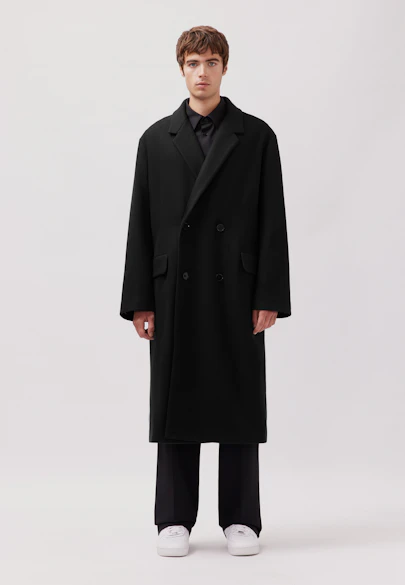 Oversized Mantel aus japanischem Wollmix in Schwarz |  Seidensticker Onlineshop