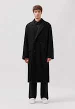 Oversized Mantel aus japanischem Wollmix in Noir |  Seidensticker Onlineshop