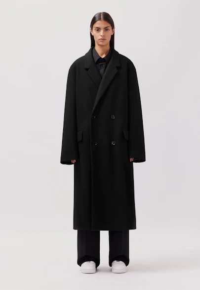 Oversized Mantel aus japanischem Wollmix in Schwarz |  Seidensticker Onlineshop