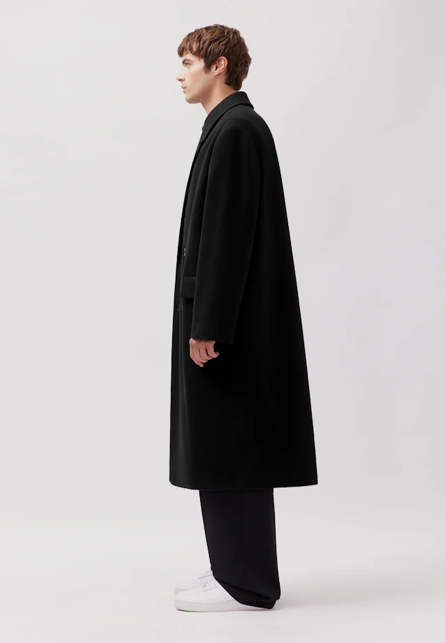 Oversized Mantel aus japanischem Wollmix in Noir |  Seidensticker Onlineshop