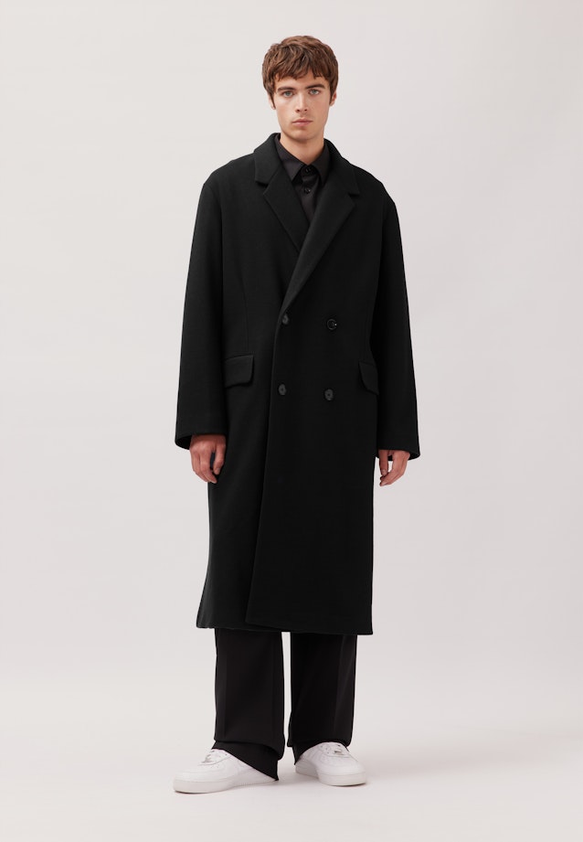 Oversized Mantel Uni in Schwarz |  Seidensticker Onlineshop