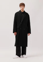 Oversized Mantel aus japanischem Wollmix in Noir |  Seidensticker Onlineshop