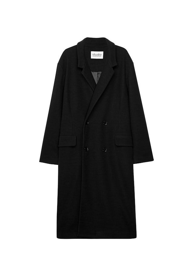 Oversized Mantel Uni in Schwarz |  Seidensticker Onlineshop