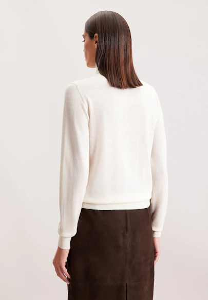 Leichter Rollkragenpullover aus Wolle und Seide in Off white |  Seidensticker Onlineshop