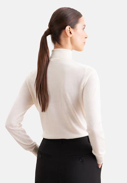 Leichter Rollkragenpullover aus Wolle und Seide in Ecru |  Seidensticker Onlineshop