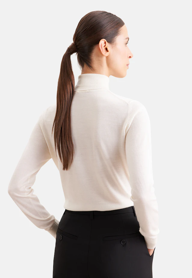 Pull léger en laine et en soie à col roulé in Ecru |  Seidensticker Onlineshop