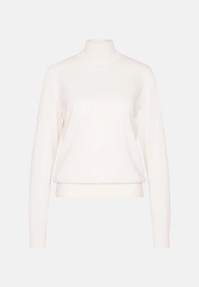 Leichter Rollkragenpullover aus Wolle und Seide in Ecru | Seidensticker Onlineshop