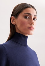 Leichter Rollkragenpullover aus Wolle und Seide in Dunkelblau |  Seidensticker Onlineshop