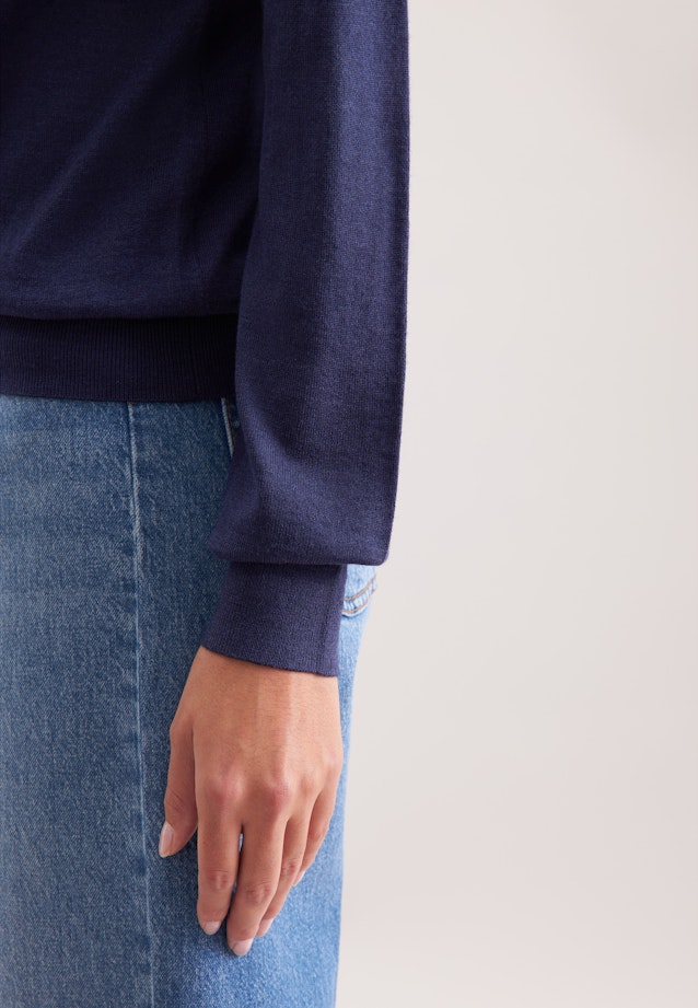 Leichter Rollkragenpullover aus Wolle und Seide in Dunkelblau |  Seidensticker Onlineshop