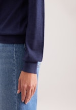 Leichter Rollkragenpullover aus Wolle und Seide in Dunkelblau |  Seidensticker Onlineshop
