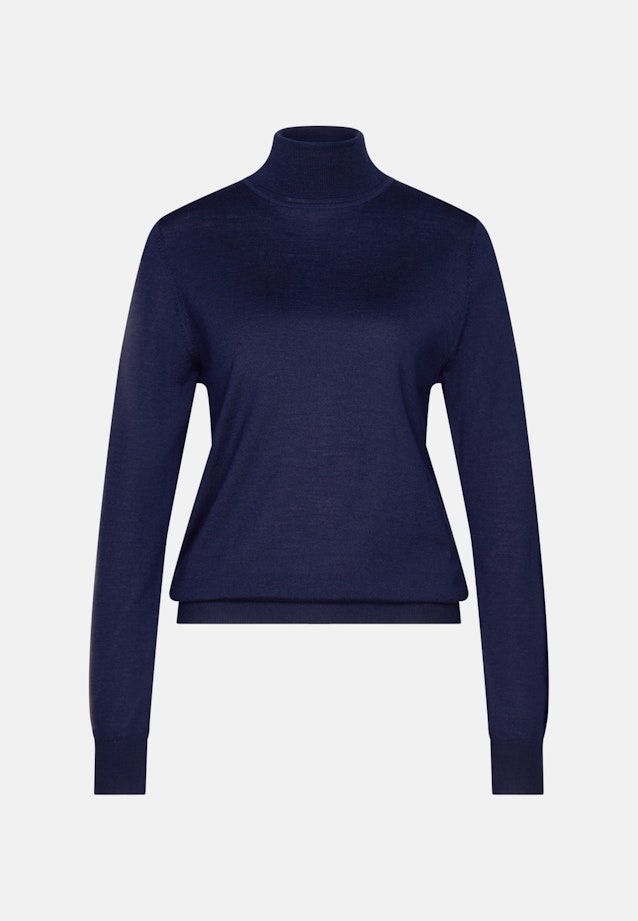 Leichter Rollkragenpullover aus Wolle und Seide in Dunkelblau |  Seidensticker Onlineshop