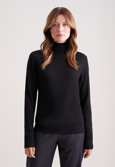 Pull léger en laine et en soie à col roulé in Noir |  Seidensticker Onlineshop