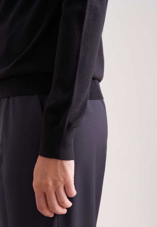 Leichter Rollkragenpullover aus Wolle und Seide in Schwarz |  Seidensticker Onlineshop