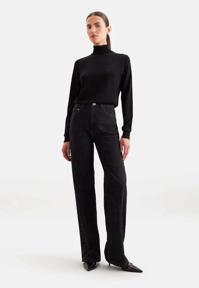 Lightweight wool and silk turtleneck sweater in Schwarz |  Seidensticker Onlineshop