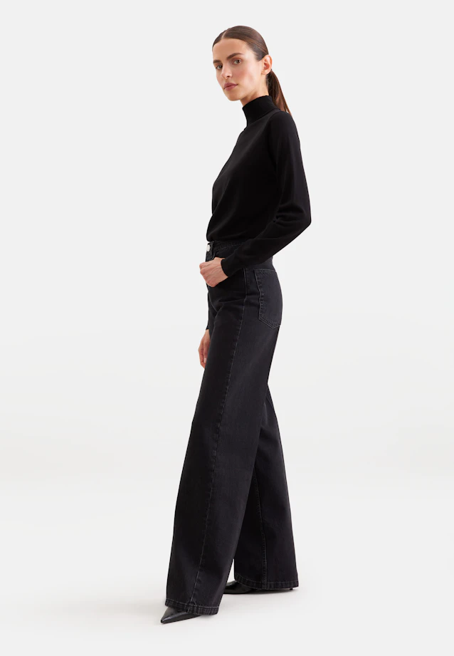 Lightweight wool and silk turtleneck sweater in Schwarz |  Seidensticker Onlineshop