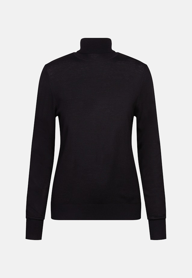 Leichter Rollkragenpullover aus Wolle und Seide in Schwarz |  Seidensticker Onlineshop