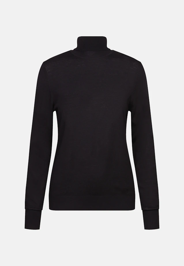 Lightweight wool and silk turtleneck sweater in Schwarz |  Seidensticker Onlineshop