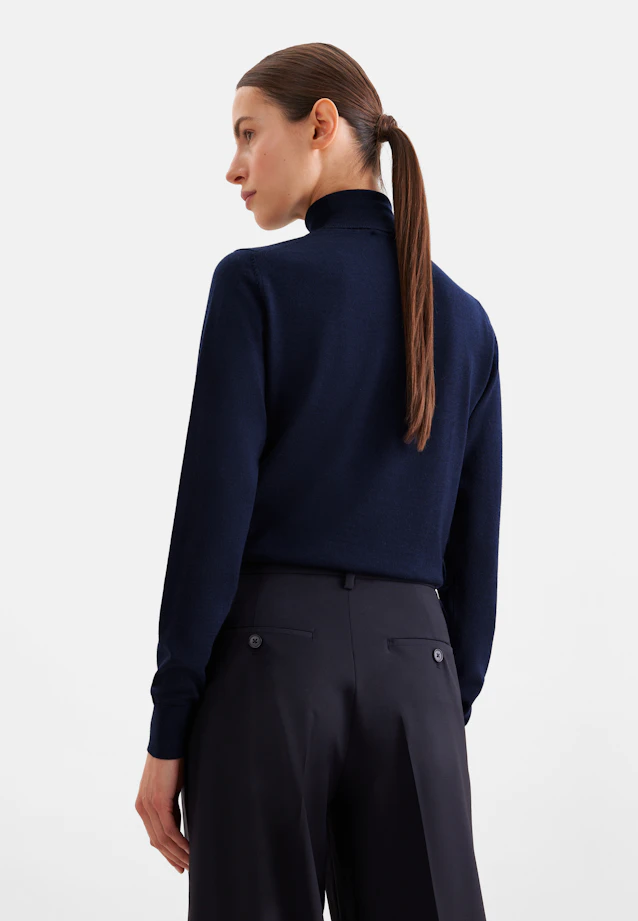 Lightweight wool and silk turtleneck sweater in Dunkelblau |  Seidensticker Onlineshop