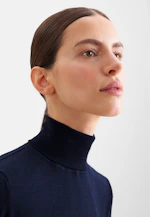 Lightweight wool and silk turtleneck sweater in Dunkelblau |  Seidensticker Onlineshop