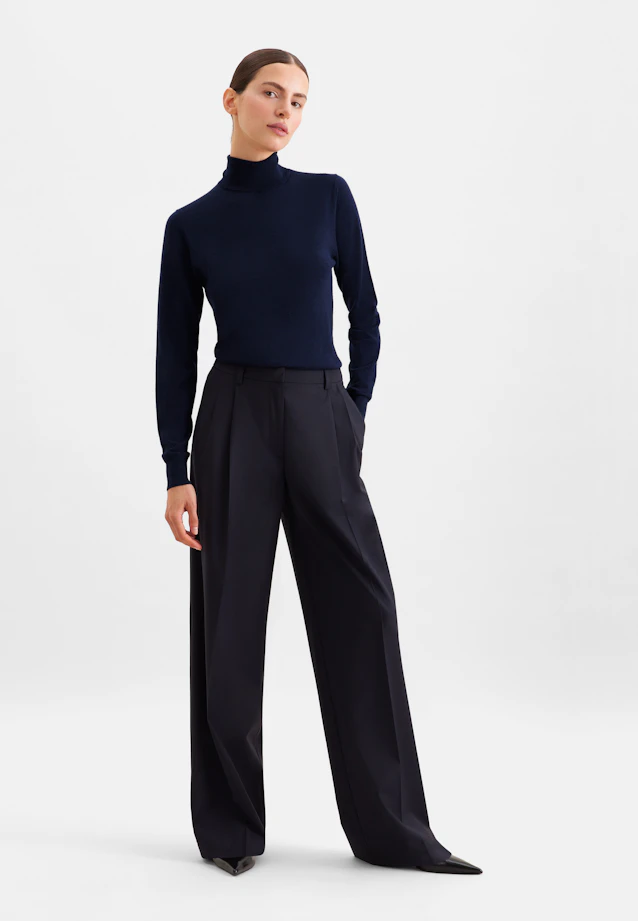 Lightweight wool and silk turtleneck sweater in Dunkelblau |  Seidensticker Onlineshop