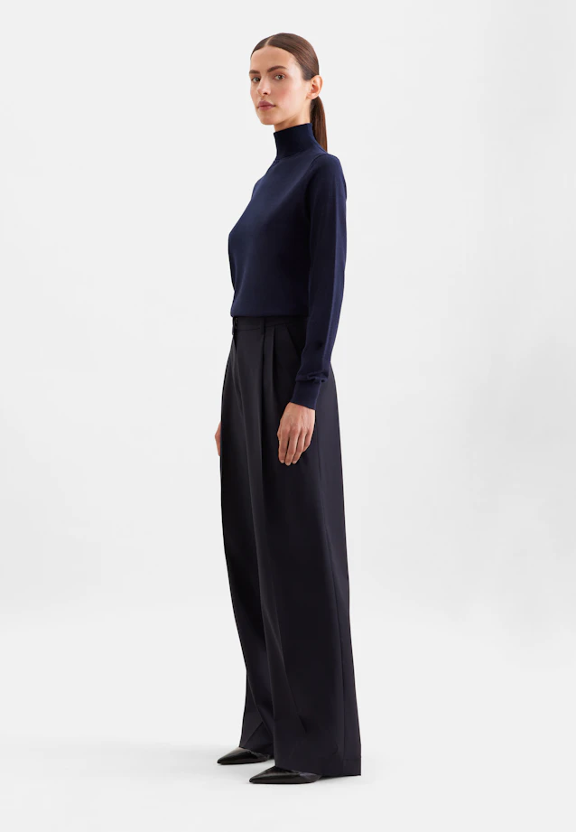 Lightweight wool and silk turtleneck sweater in Dunkelblau |  Seidensticker Onlineshop