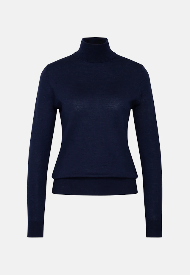 Lightweight wool and silk turtleneck sweater in Dunkelblau |  Seidensticker Onlineshop