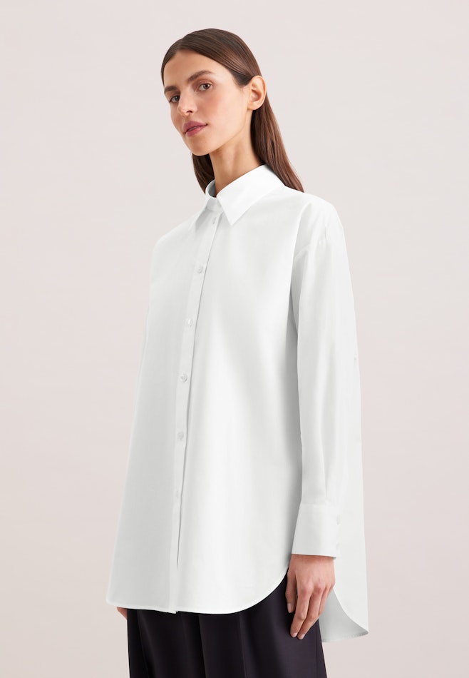 Oversized Hemdbluse mit tiefer Passe in Weiß | Seidensticker Onlineshop