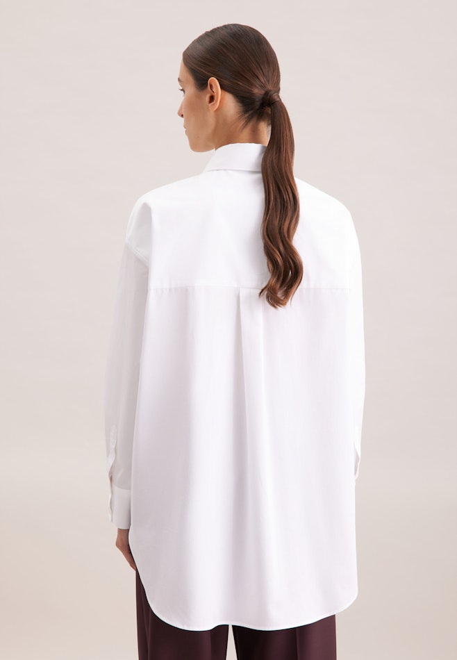 Oversized Hemdbluse mit tiefer Passe dans Blanc | Boutique en ligne Seidensticker