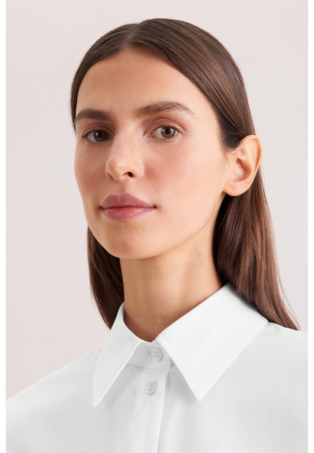 Oversized Hemdbluse mit tiefer Passe in Weiß |  Seidensticker Onlineshop