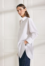 Oversized Hemdbluse mit tiefer Passe in Weiß |  Seidensticker Onlineshop