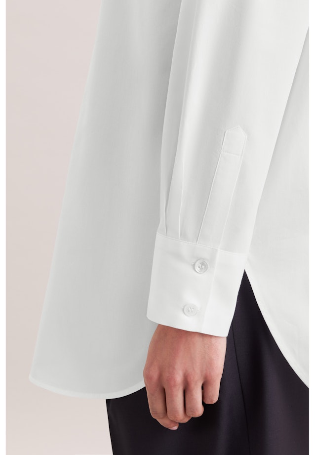 Oversized Hemdbluse mit tiefer Passe in White |  Seidensticker Onlineshop
